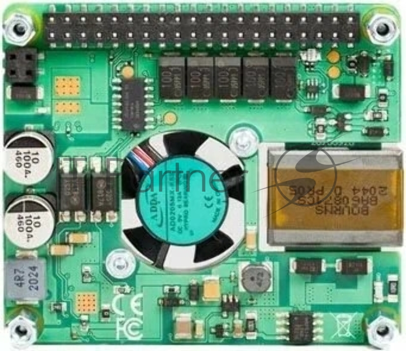 Плата Power Over Ethernet (POE) Raspberry Pi PoE HAT for Raspberry Pi 3B+ и 4B, SC0468, для питания Raspberry Pi через Ethernet кабель. Вентилятор в