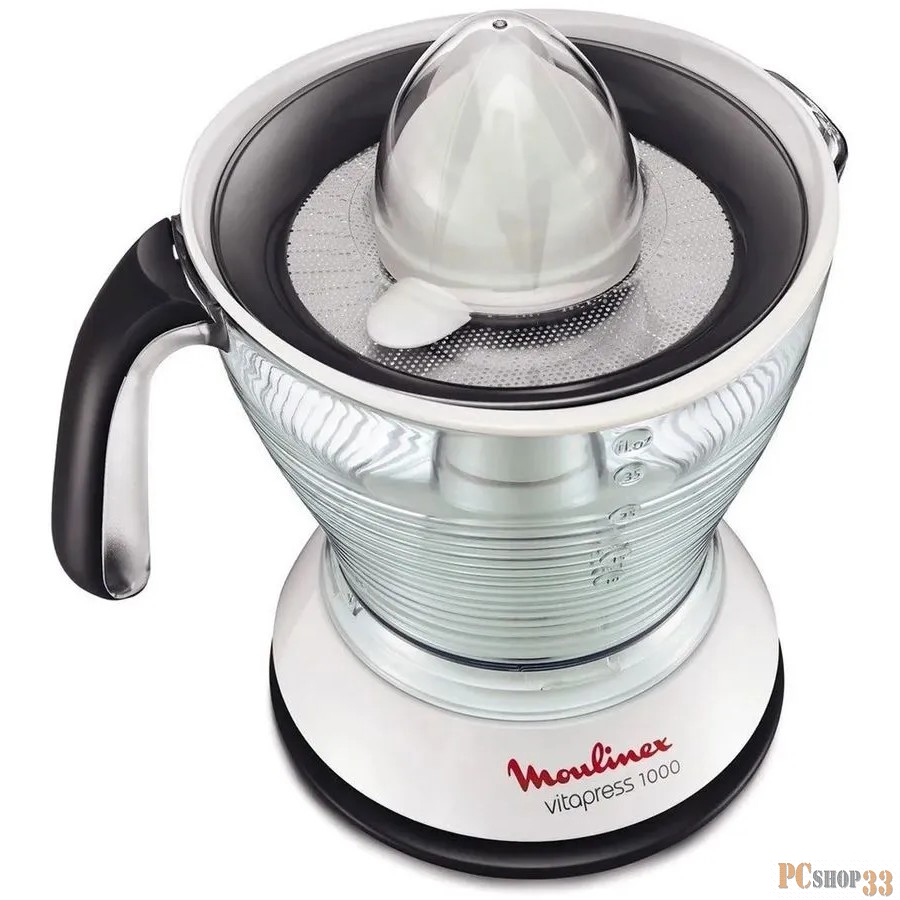 Соковыжималка цитрусовая Moulinex Vitapress PC302B10 25Вт рез.сок.:1000мл. белый/черный