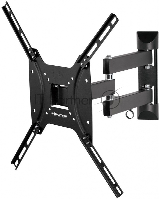Кронштейн Kromax Optima-404 черный 15-55 настенный от стены 66.5-444мм наклон +5°/-12° VESA 400х40