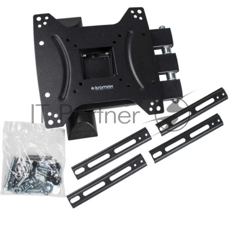 Кронштейн Kromax Optima-404 черный 15-55 настенный от стены 66.5-444мм наклон +5°/-12° VESA 400х40