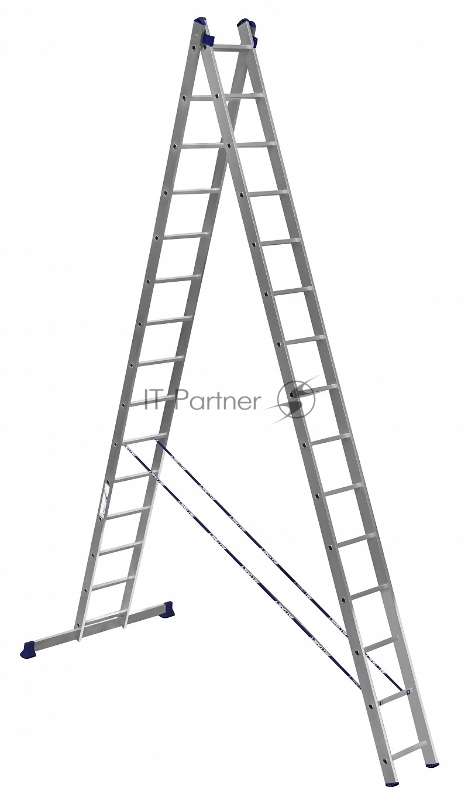 Лестница Alumet телескопическая, 2-х секционная алюминий 15ступ. H8.49м макс.нагр.:150кг (HS2 6215)