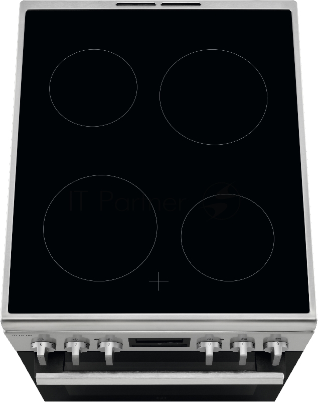 Электрическая плита со стеклокерамикой ELECTROLUX RKR540200X, 50см шириной, нержавеющая сталь c Anti Finger Print, мультифункциональная электрическая духовка, электрический гриль, электронное управление с отключением духовки, 6 режимов, полезный объё