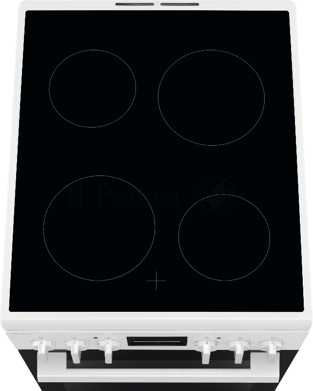 Электрическая плита со стеклокерамикой ELECTROLUX RKR540200W, 50см шириной, белого цвета, мультифункциональная электрическая духовка, электрический гриль, электронное управление с отключением духовки, 6 режимов, полезный объём 56 л., хромированные на