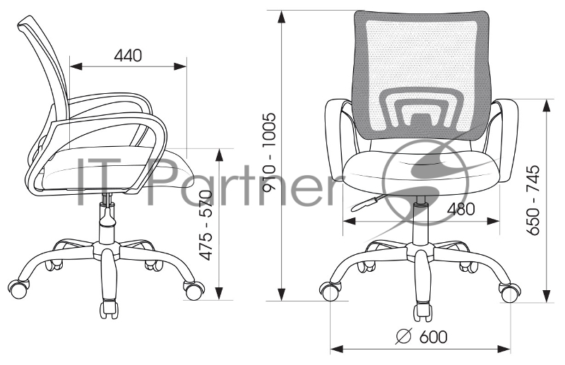 Кресло Бюрократ CH-695NLTSL черный TW-01 TW-11 сетка/ткань крестовина металл хром