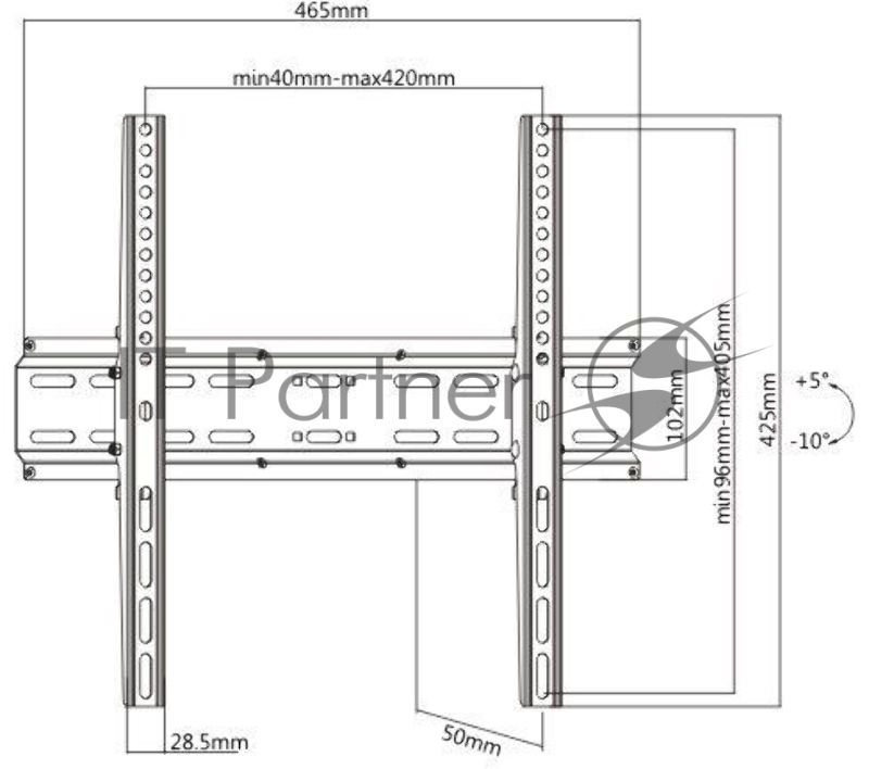 Крепление Ultramounts UM833T {Для использования с телевизорами диагональю 32-55, весом до 35кг. Во