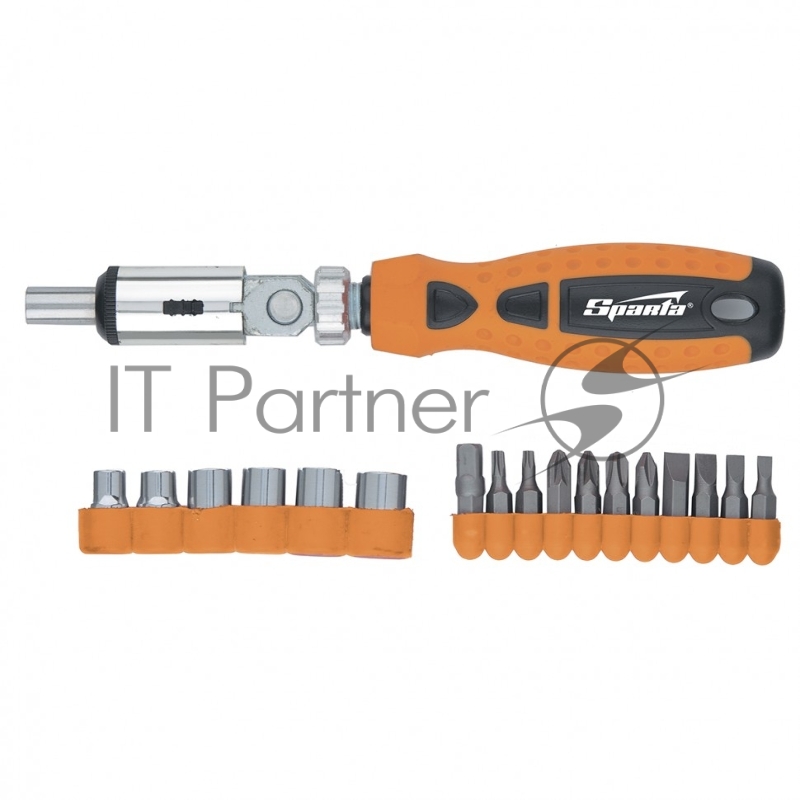 Отвертка SPARTA 115545 реверсивная с шарниром биты торцевые головки 18шт.