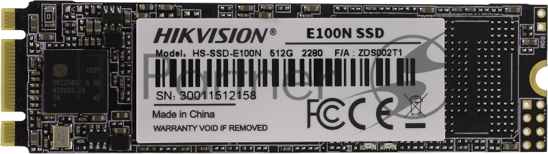 Накопитель SSD M.2 HIKVision 512GB E100N Series <HS-SSD-E100N/512G> (SATA3, up to 545/480MBs, 3D TLC, 280TBW, 22x80mm)