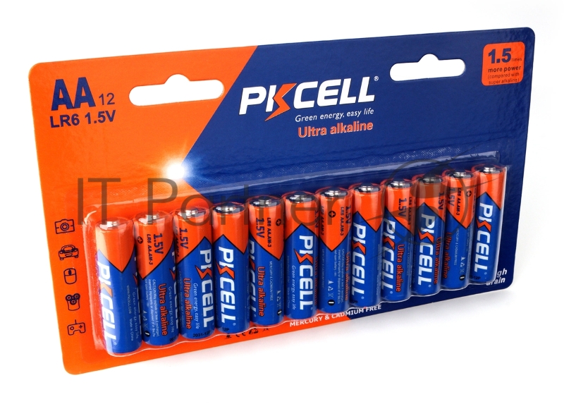 Щелочной/алкалиновый элемент питания PKCELL LR6-12B тип - AA 12 шт в блистере