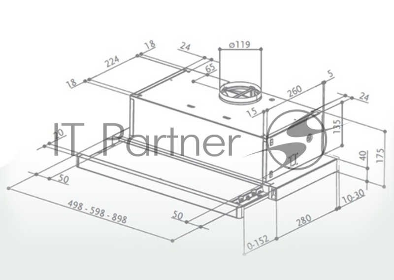 Встраиваемая в шкаф вытяжка Faber BETTER, Встраиваемые в шкаф FLOX IX A50
