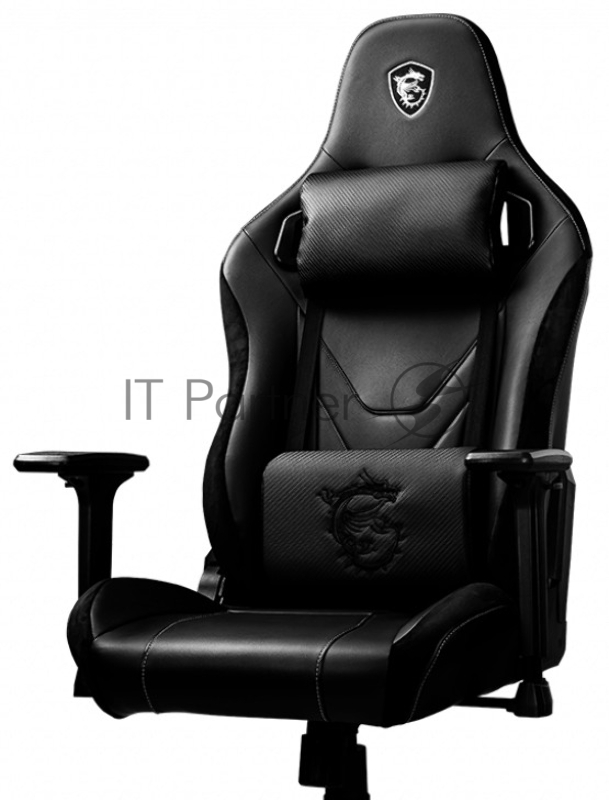 Игровое кресло MSI MAG CH130X чёрное (ПХВ-кожа, кожа из углеродного волокна, 2D подлокотники, газпатрон 4 класс)