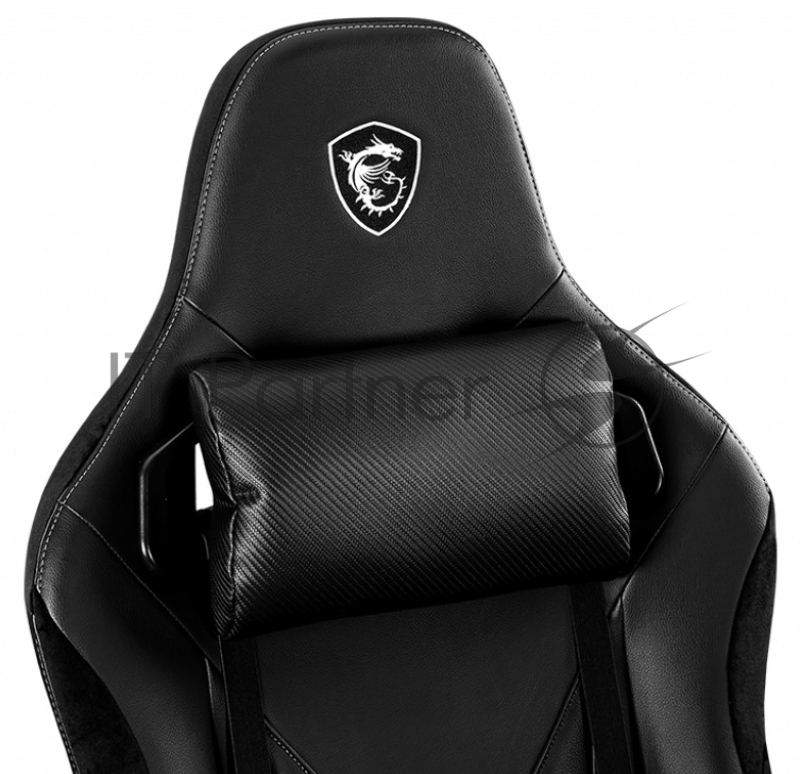 Игровое кресло MSI MAG CH130X чёрное (ПХВ-кожа, кожа из углеродного волокна, 2D подлокотники, газпатрон 4 класс)