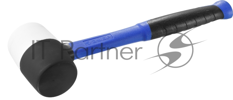 Киянка Зубр ПРОФЕССИОНАЛ резиновая черно-белая, с фиберглассвой ручкой, 450г 20532-450