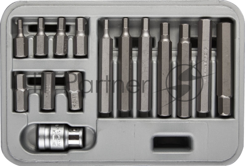 Набор Биты Зубр АВТО-ЭКСПЕРТ специальные в пластиковом боксе, HEX, 15 предметов 2650-H15_z01