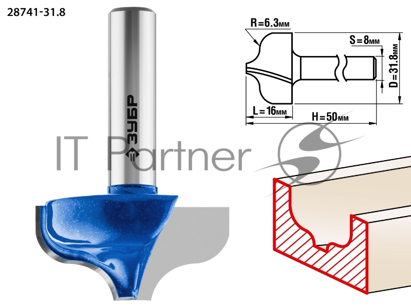 Фреза пазовая фасонная №2 Зубр ПРОФ. 28741-31.8