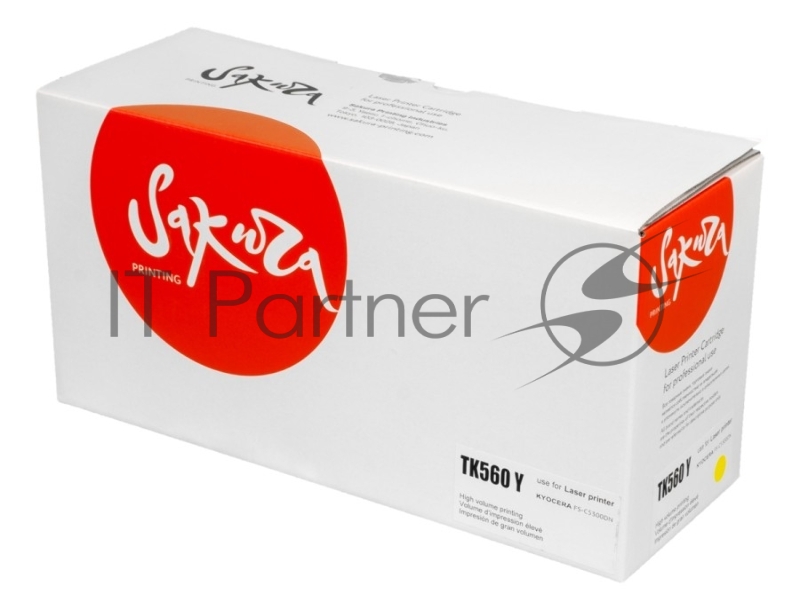 Картридж SAKURA TK560Y для Kyocera Mita FS-C5300DN/ FS-C5350DN, ECOSYS 6030cdn, желтый, 10 000 к.