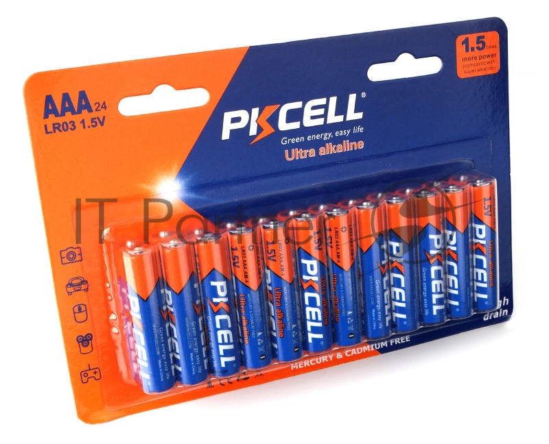 Щелочной/алкалиновый элемент питания PKCELL LR03-24B тип - AAА 24 шт в блистере