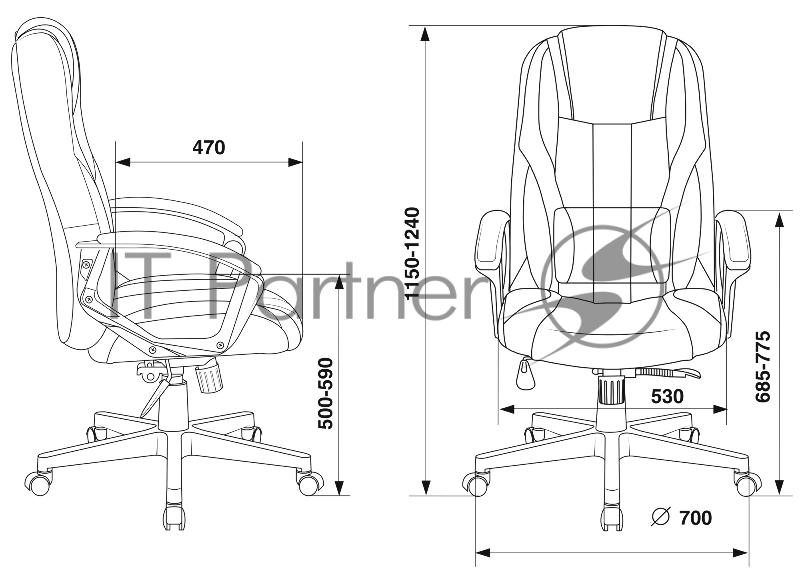 Кресло игровое Zombie 9 черный/серый искусст.кожа/ткань крестовина пластик