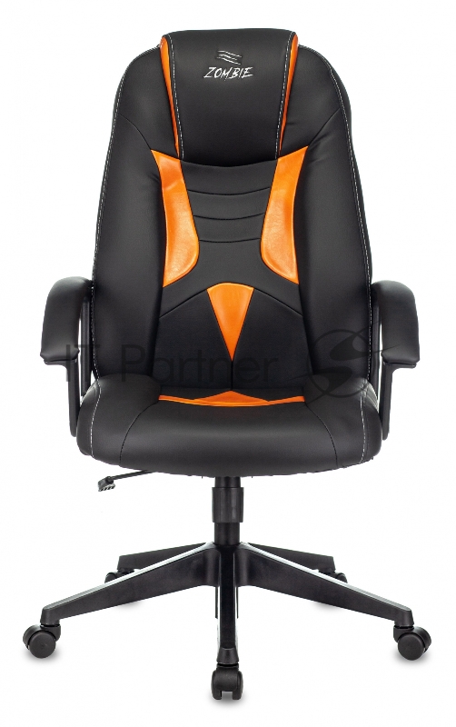 Кресло игровое Zombie 8 черный/оранжевый искусственная кожа крестовина пластик