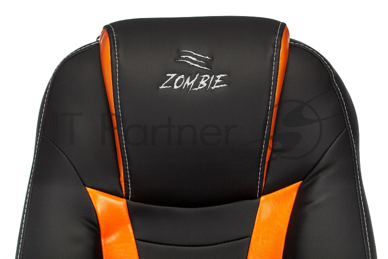 Кресло игровое Zombie 8 черный/оранжевый искусственная кожа крестовина пластик