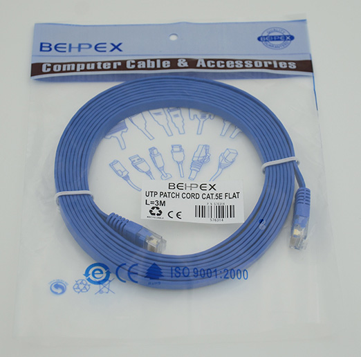 Сетевое оборудование Patchcord литой 5E Copper FLAT 3m