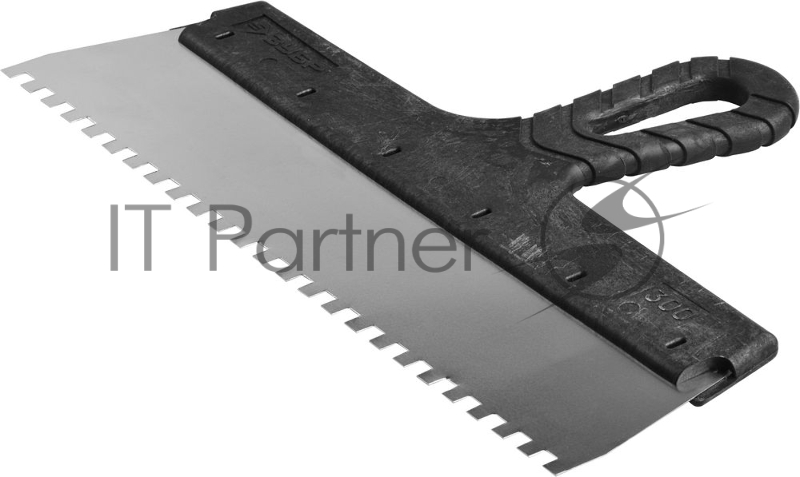 Шпатель Зубр МАСТЕР ФАСАДНЫЙ, нержавеющее полотно, 300мм, зуб 6x6мм 10078-30-06