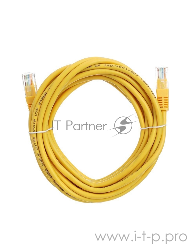 Патчкорд литой Aopen/Qust UTP кат.5е 5м желтый (ANP511_5M_Y)