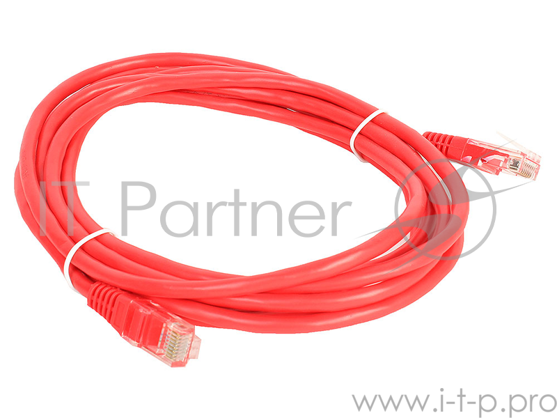 Патчкорд литой Aopen/Qust UTP кат.5е 3м красный (ANP511_3M_R)