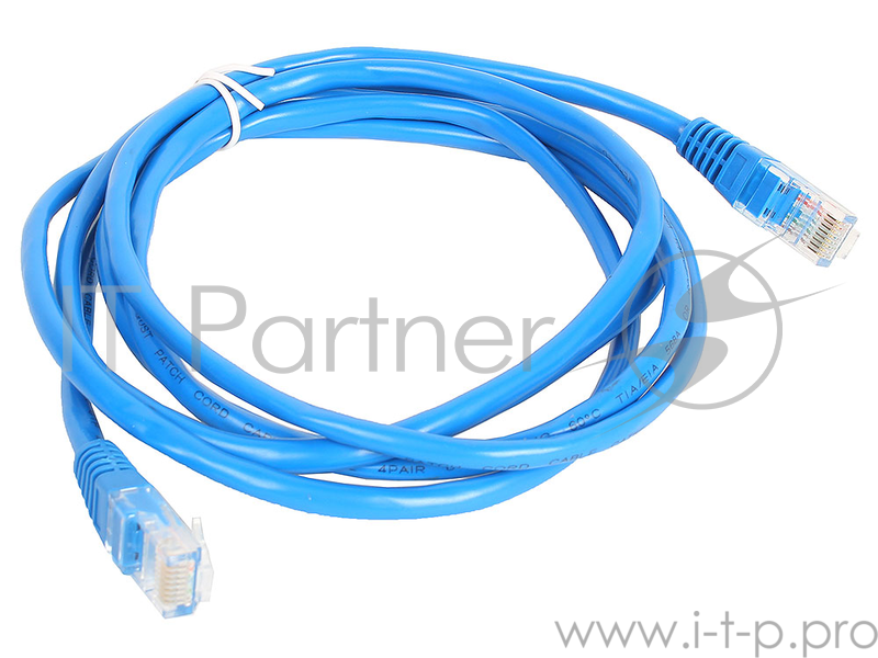 Патчкорд литой Aopen/Qust UTP кат.5е 2м синий (ANP511_2M_B)