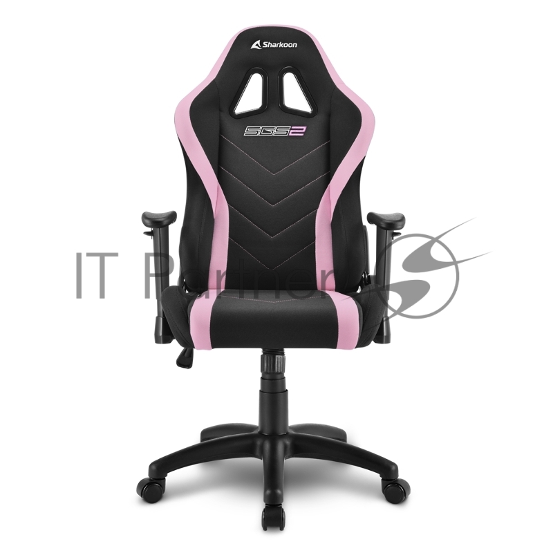 Игровое кресло Sharkoon Skiller SGS2 Jr. чёрно-розовое (ткань, регулируемый угол наклона, механизм качания)