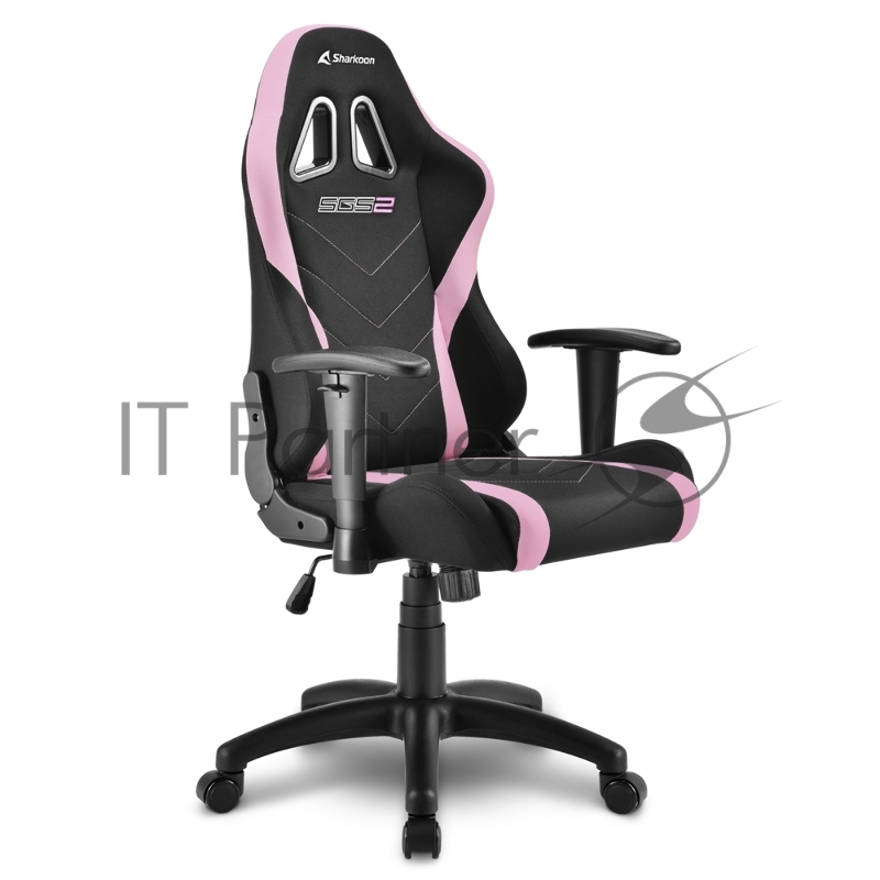 Игровое кресло Sharkoon Skiller SGS2 Jr. чёрно-розовое (ткань, регулируемый угол наклона, механизм качания)