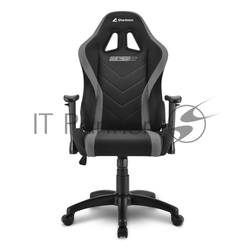 Игровое кресло Sharkoon Skiller SGS2 Jr. чёрно-серое (ткань, регулируемый угол наклона, механизм качания)