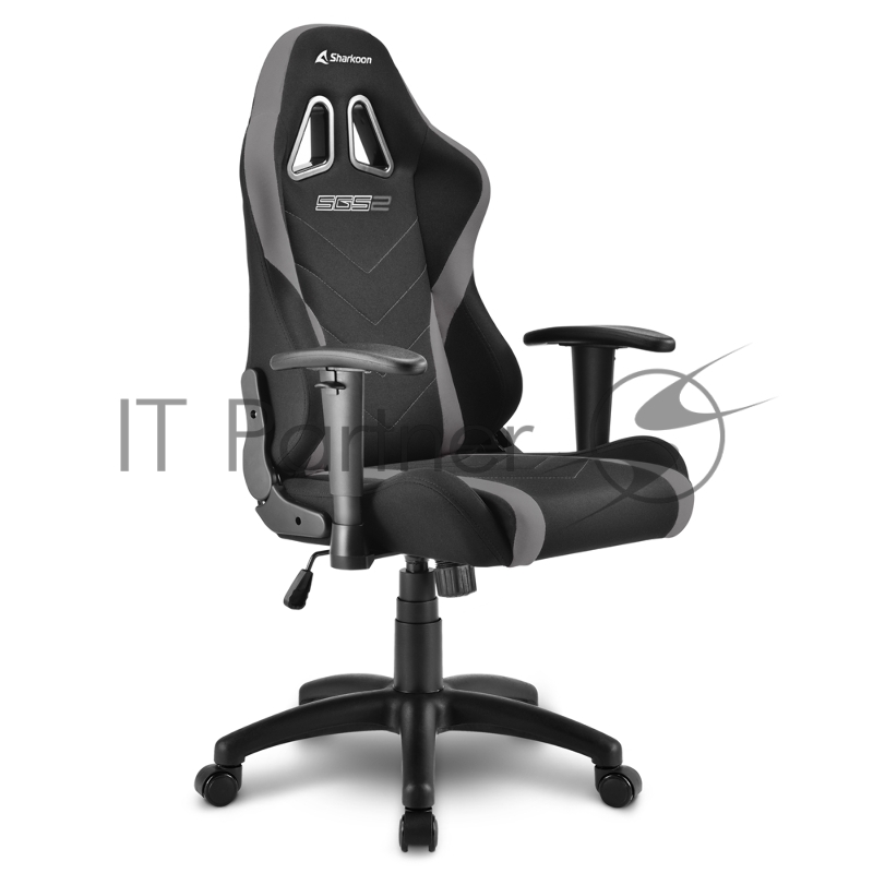 Игровое кресло Sharkoon Skiller SGS2 Jr. чёрно-серое (ткань, регулируемый угол наклона, механизм качания)
