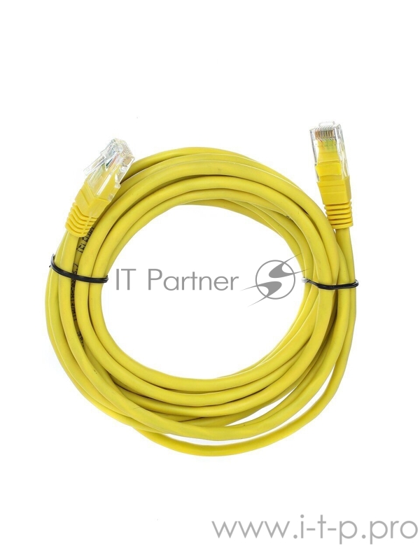 Патчкорд литой Telecom UTP кат.5е 5,0м желтый