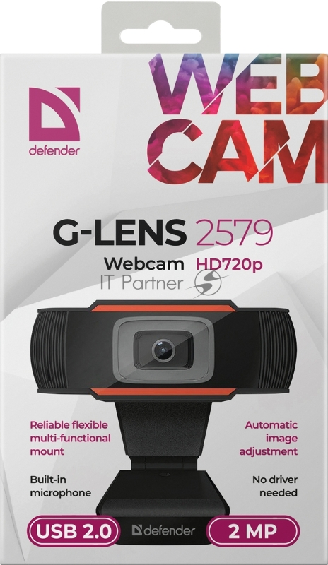 Веб-камера DEFENDER G-lens 2579 HD720p 2МП DEFENDER
