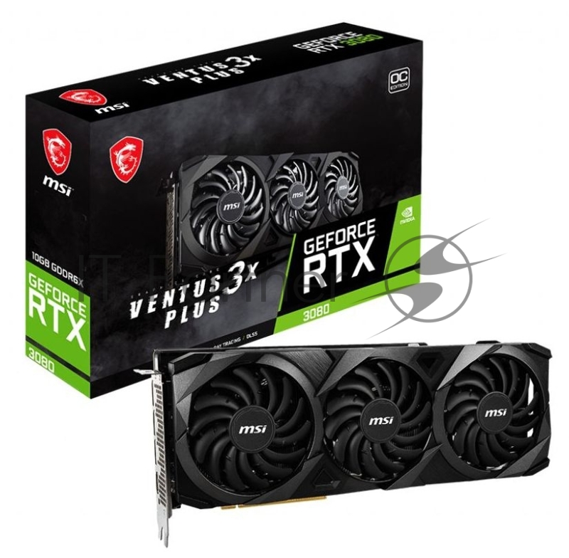 Видеокарта MSI PCI-E 4.0 RTX 3080 VENTUS 3X PLUS 10G OC LHR NVIDIA GeForce RTX 3080 10240Mb 320 GDDR6X 1740/19000 HDMIx1 DPx3 HDCP Ret