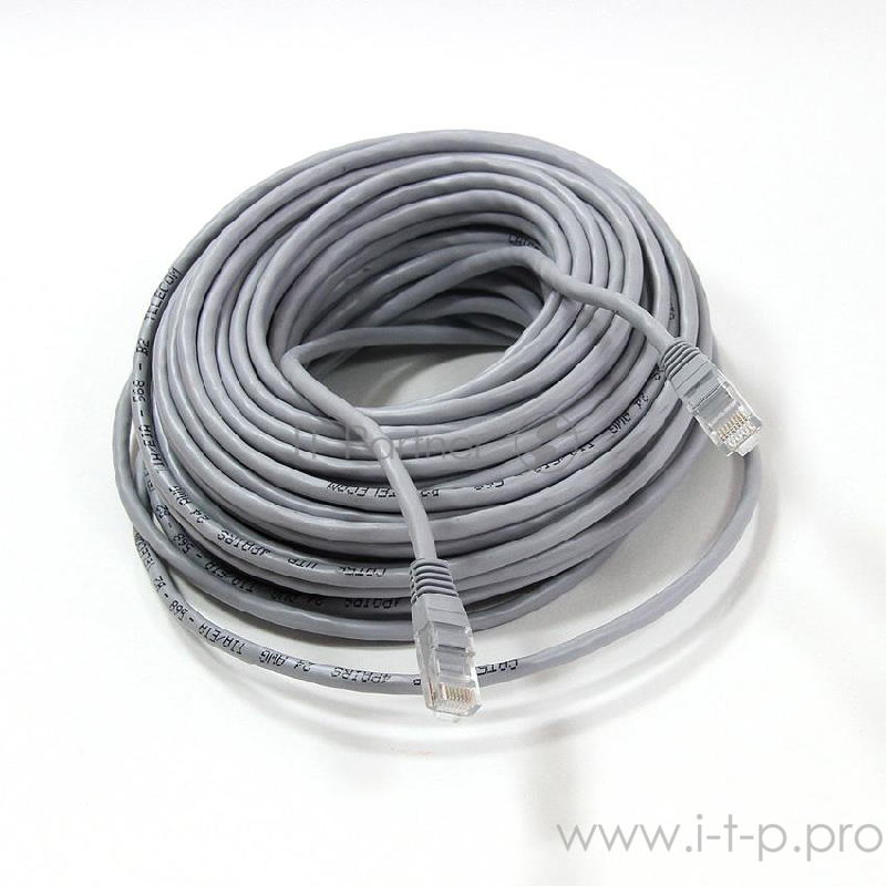 Патчкорд литой Telecom UTP кат.5е 20,0м серый