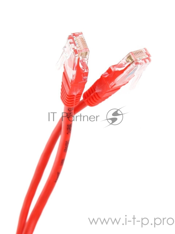 Патчкорд литой Telecom UTP кат.5е 10,0м красный