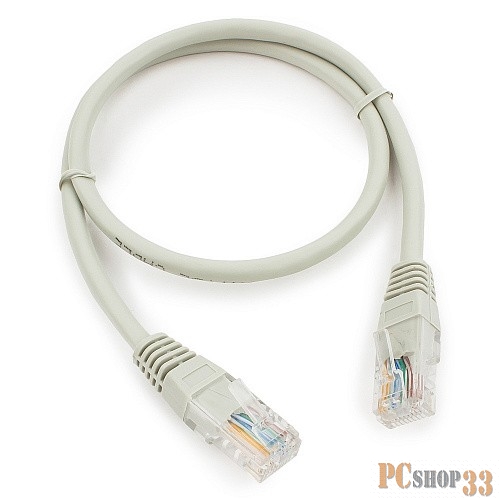 Патч-корд медный UTP Cablexpert PP10-0.5M кат.5e, 0.5м, литой, многожильный (серый)