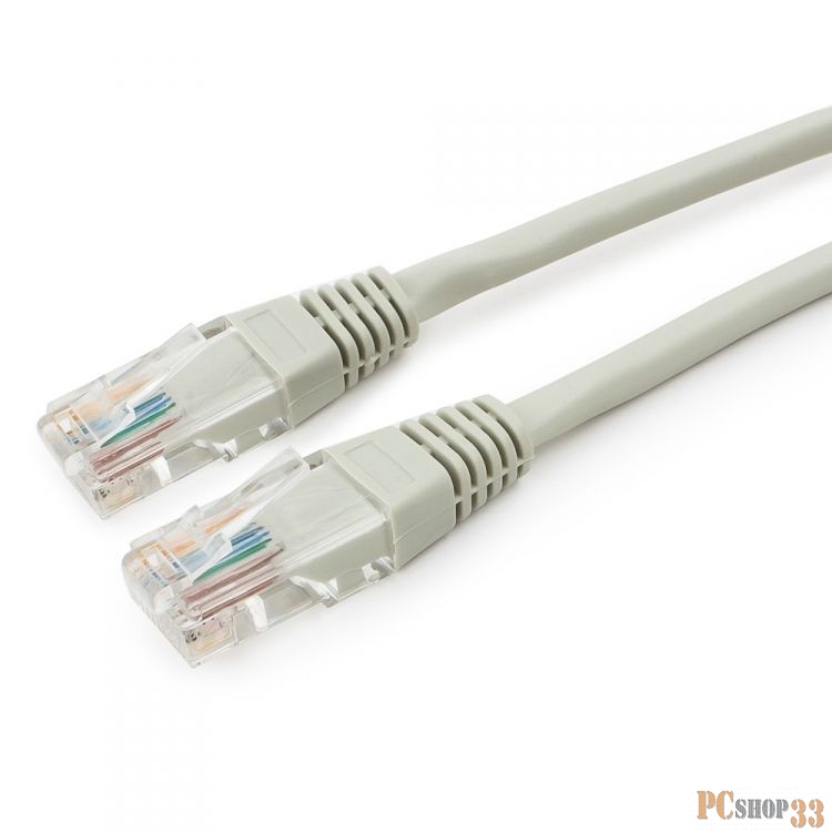 Патч-корд медный UTP Cablexpert PP10-0.5M кат.5e, 0.5м, литой, многожильный (серый)