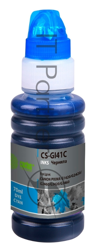 Чернила Cactus CS-GI41C голубой70мл для Canon PIXMA G1420/G2420/G2460/G3420/G3460