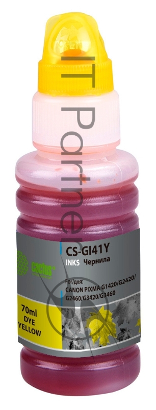 Чернила Cactus CS-GI41Y желтый70мл для Canon PIXMA G1420/G2420/G2460/G3420/G3460