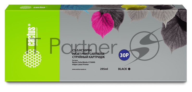 Картридж струйный Cactus CS-SJIC30PBK черный (295мл) для Epson ColorWorks TM-C7500G