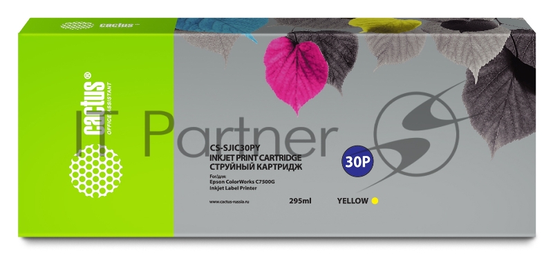 Картридж струйный Cactus CS-SJIC30PY желтый (295мл) для Epson ColorWorks TM-C7500G