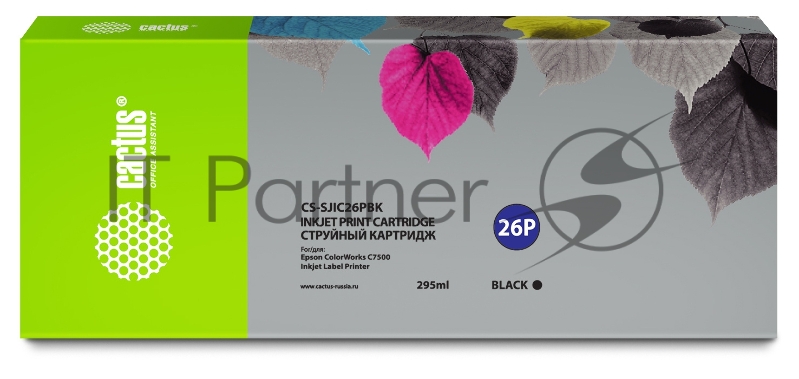 Картридж струйный Cactus CS-SJIC26PBK черный (295мл) для Epson ColorWorks TM-C7500