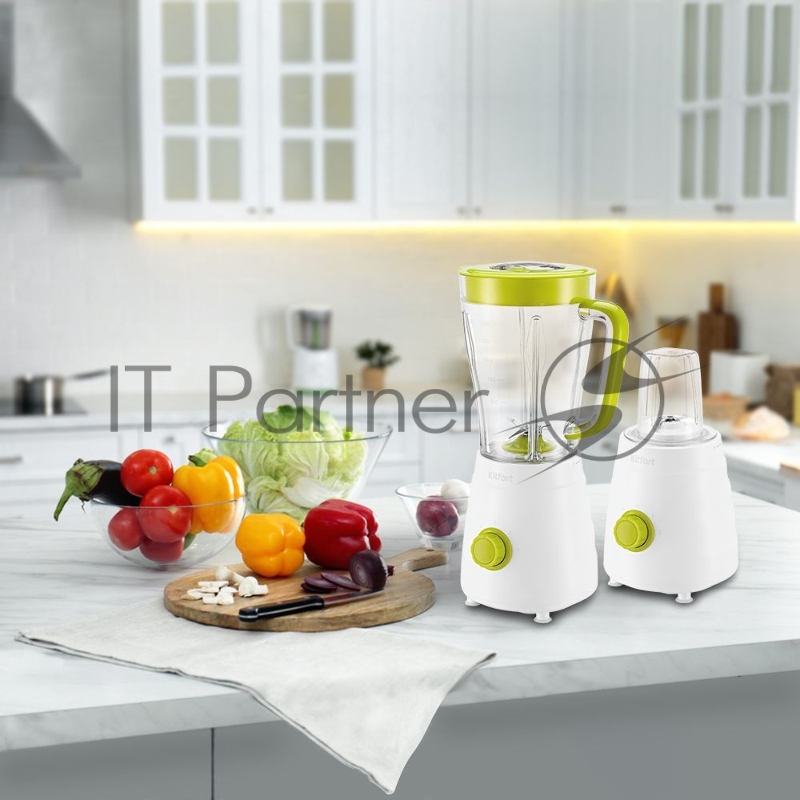 Блендер стационарный Kitfort КТ-3054-2 500Вт белый/салатовый