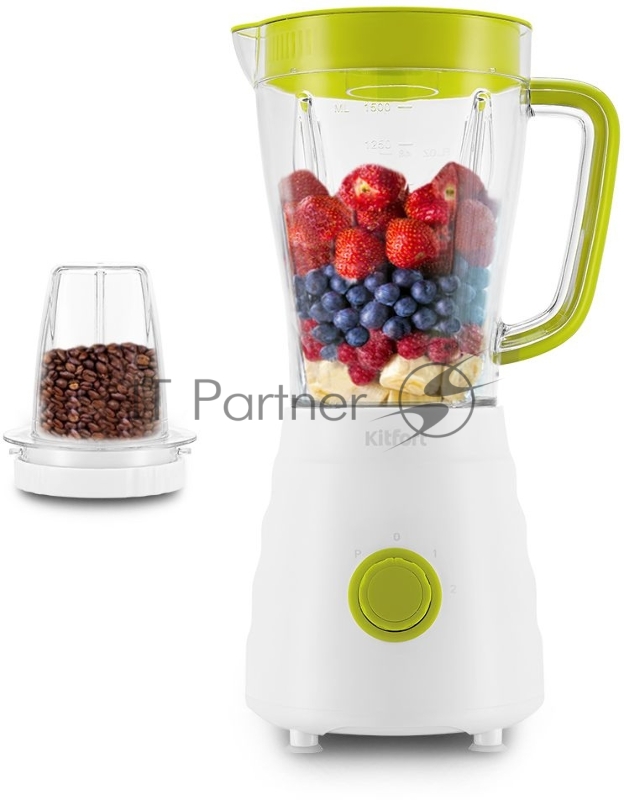 Блендер стационарный Kitfort КТ-3054-2 500Вт белый/салатовый