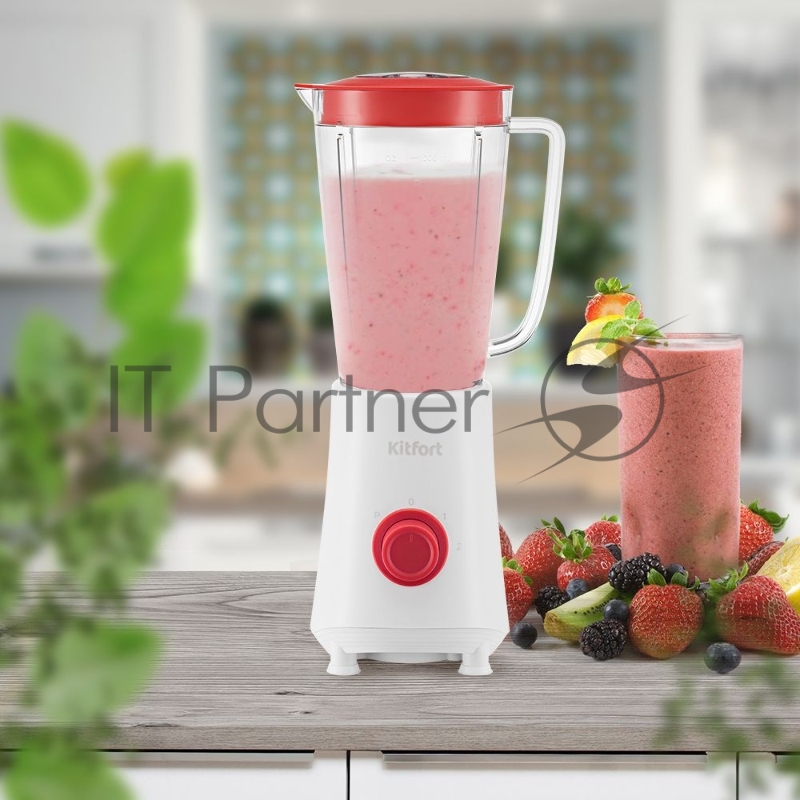Блендер стационарный Kitfort КТ-3055-3 300Вт белый/красный
