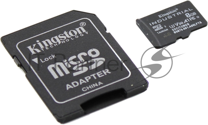 Карта памяти Kingston 8GB microSDHC Industrial C10 A1 pSLC Card + SD Adapter