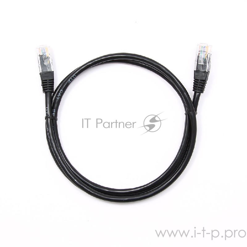 Патч-корд UTP Gembird 5e, 1м, литой, многожильный (черный)