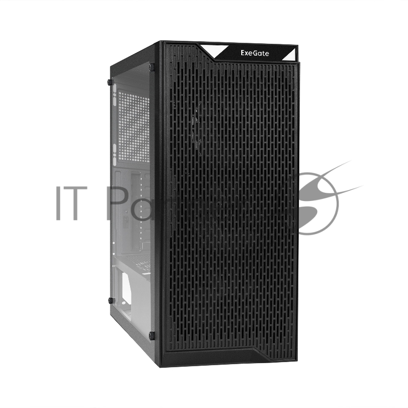 Корпус Miditower ExeGate EX290153RUS EVO-5001-NPX500 (ATX, 500NPX 12см, 2*USB+1*USB3.0, HD аудио, черный, 3 вент.12см с RGB подсветкой, пылевые фильтры, боковая панель - закаленное стекло)